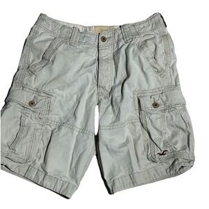 Hollister Beige Cargo Shorts Men's 31 Classic Surf Outdoor Utility Grunge Y2K